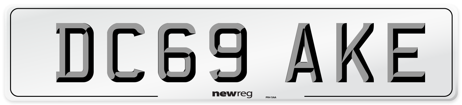 DC69 AKE Number Plate from New Reg